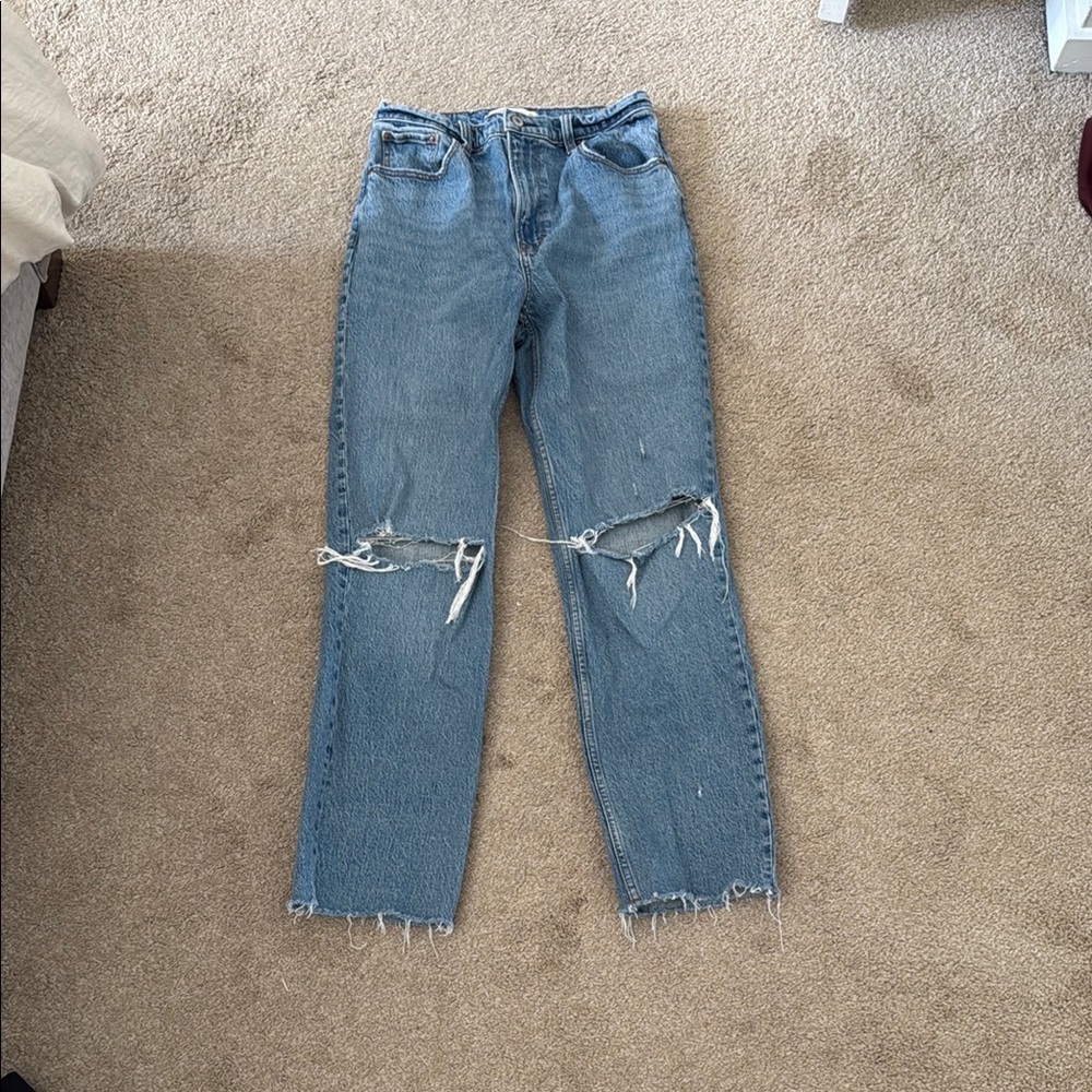 Abercrombie 90s straight ultra high rise.